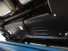 Защита топливного бака (2 части) для Haval H9 2018 - 2024 (установка невозможна без ALF55063st), сталь 2 мм Защита топливного бака (2 части) для Haval H9 2018 - 2024 (установка невозможна без ALF55063st), сталь 2 мм