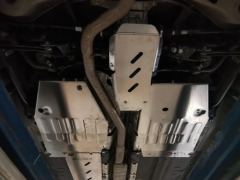 Комплект защиты  (картер, КПП, топливопровод, баки, редуктор) для Geely Monjaro 2022 - , алюминий 4 мм